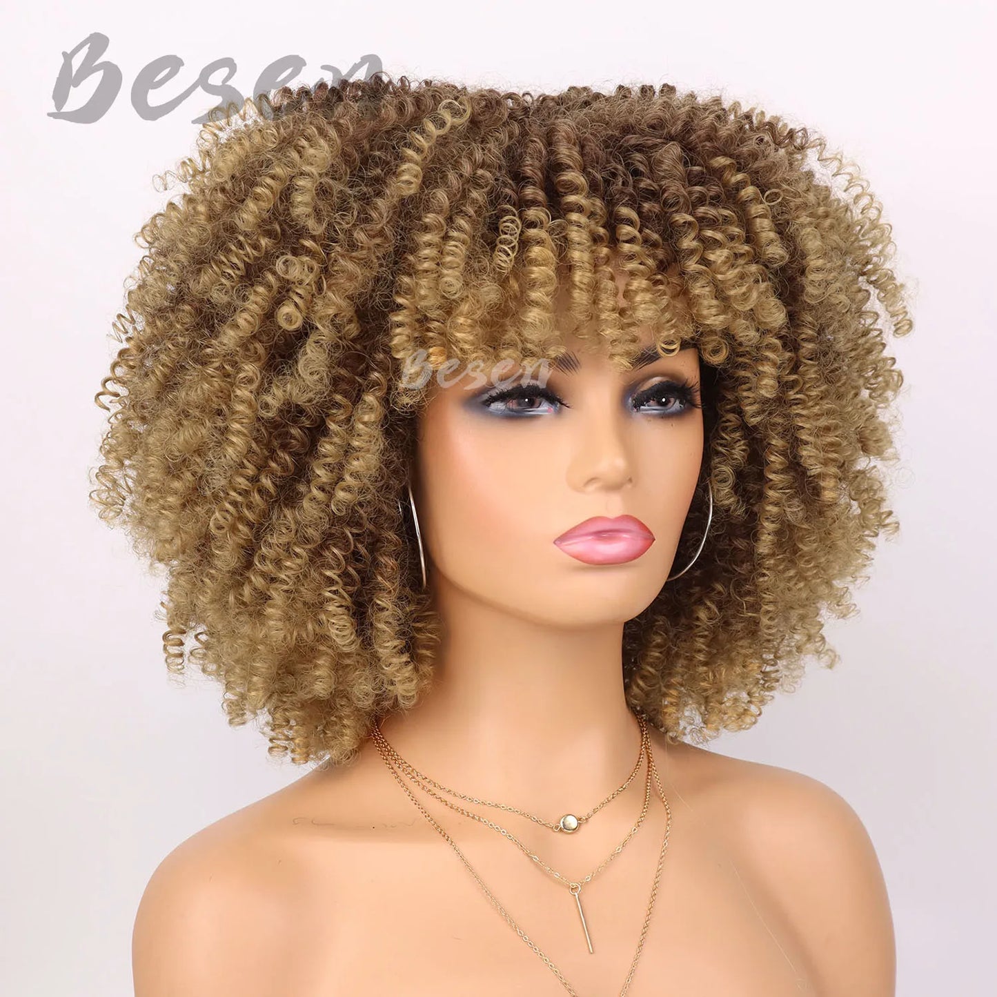 Synthetic Short Kinky Curly Wigs - Various Colors Available