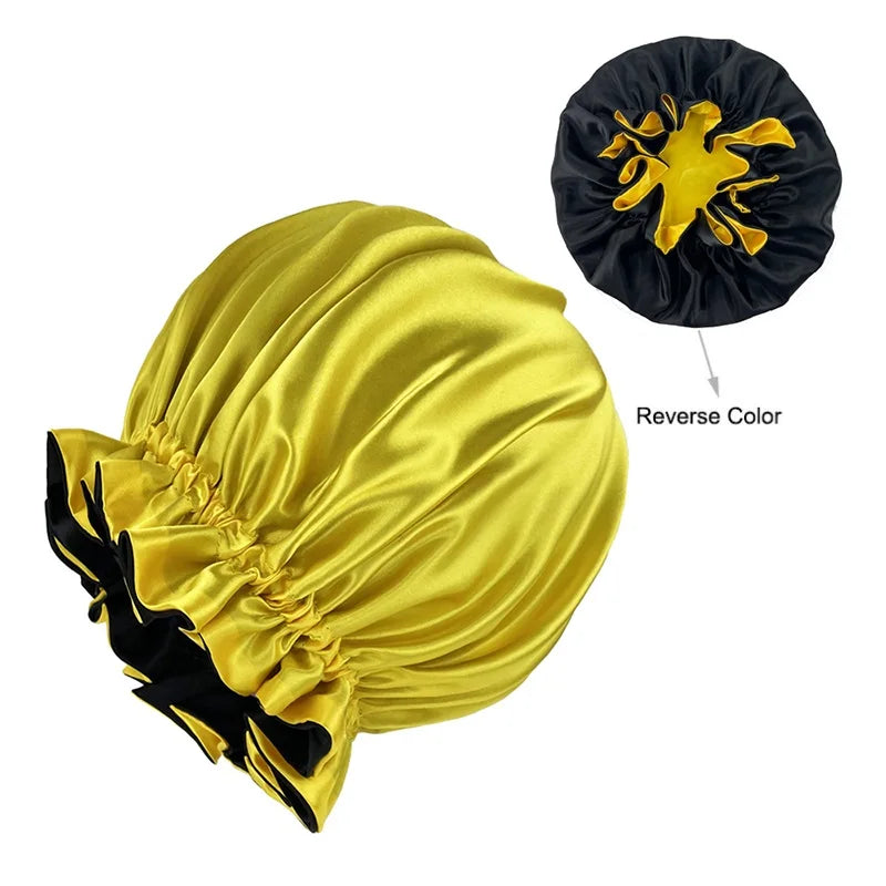 African Pattern Print Satin Bonnets