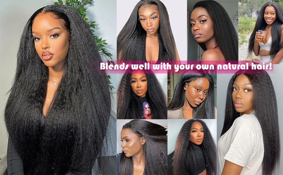 Raw Indian Yaki Straight 3 Bundles With HD Frontal Closure Human Hair Bundles