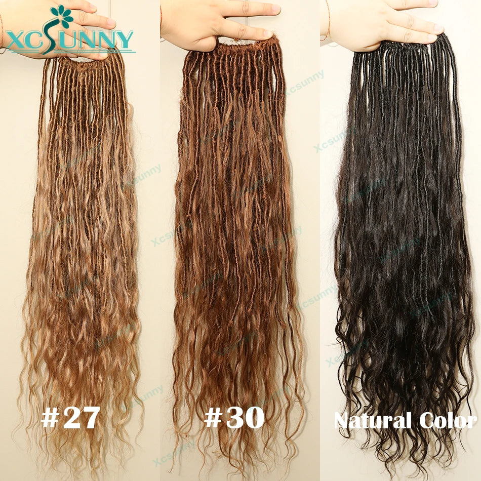 Body Wave Human Hair Pre Looped Crochet Boho Locs