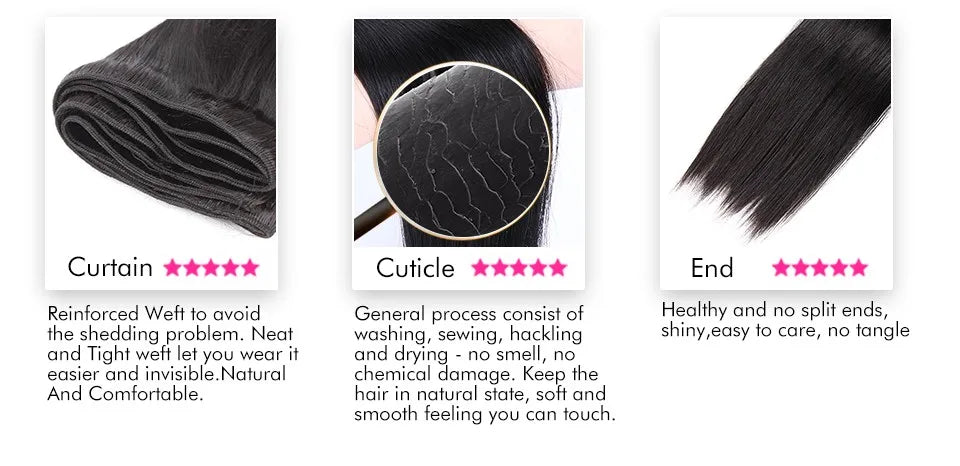 Silky Straight 100% Human Hair Bundles