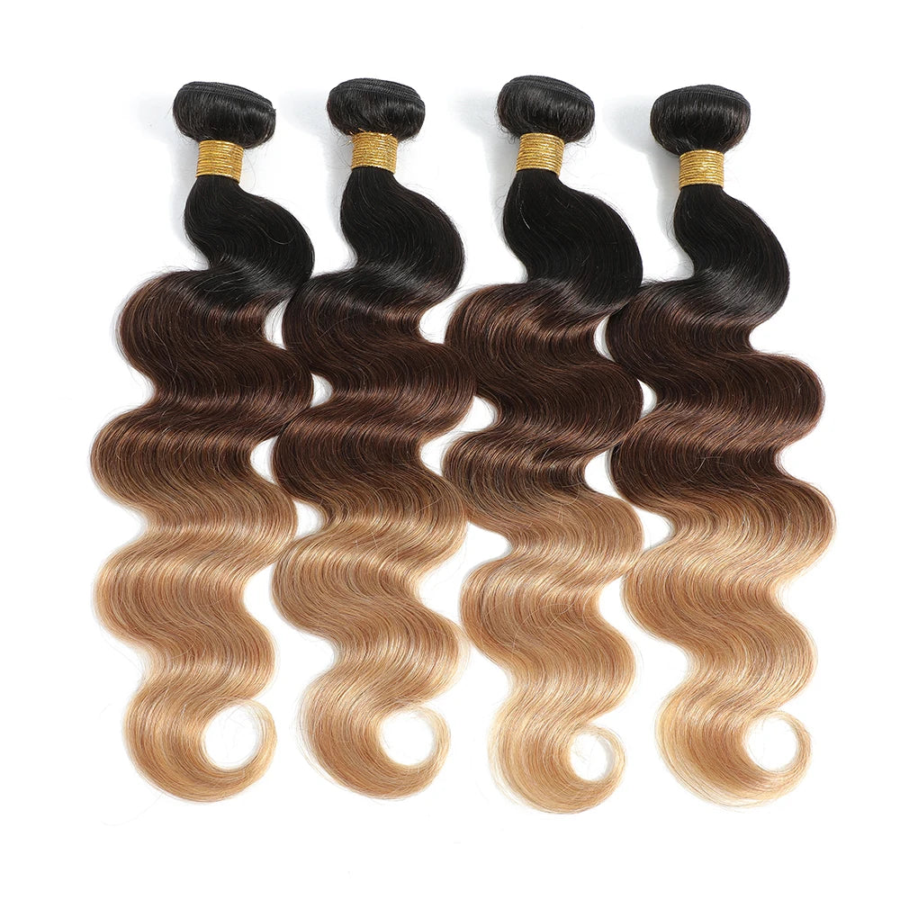Body Wave Bundles Human Hair - Ombre Colored