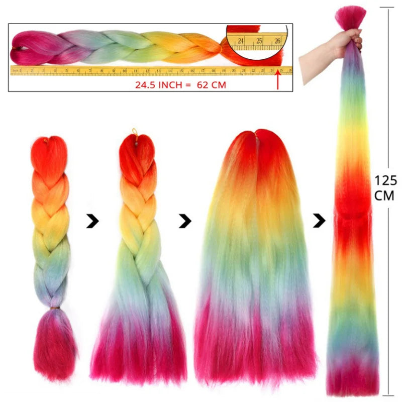 24Inch Synthetic Yaki Jumbo Braiding Hair - Various Colors Available