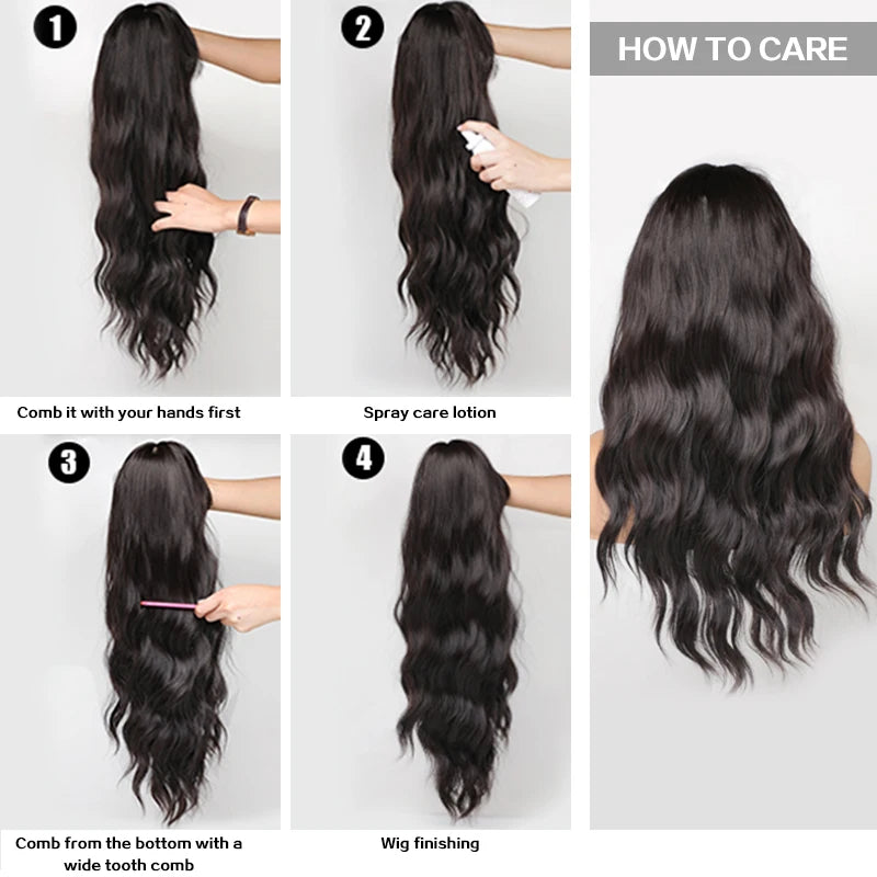 High Density Short Wavy Bob Synthetic Middle Part Wigs - Various Colors Available