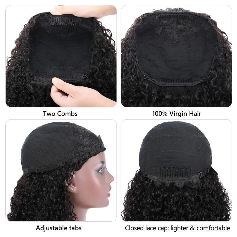 Kinky Curly Human Hair Headband Wig