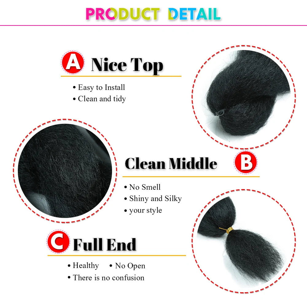 26Inch Yaki Straight Braiding Synthetic Hair - Various Colors Available