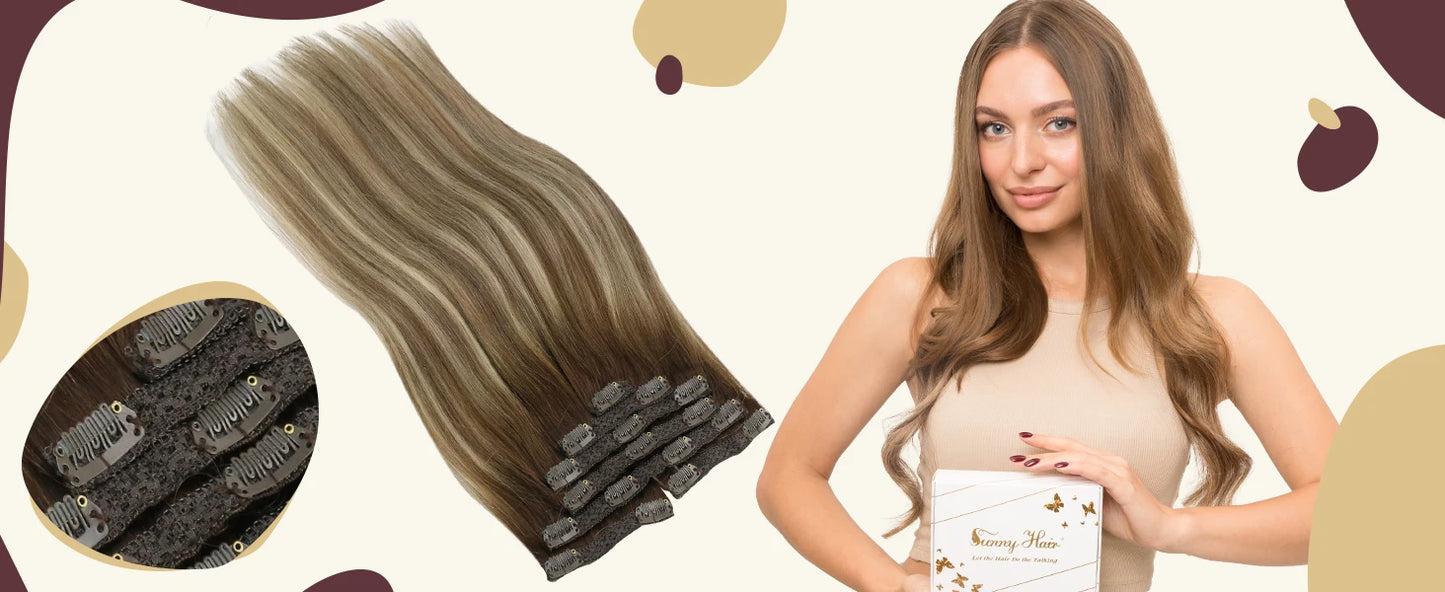 Straight Human Hair Clip Ins - Various Options Available