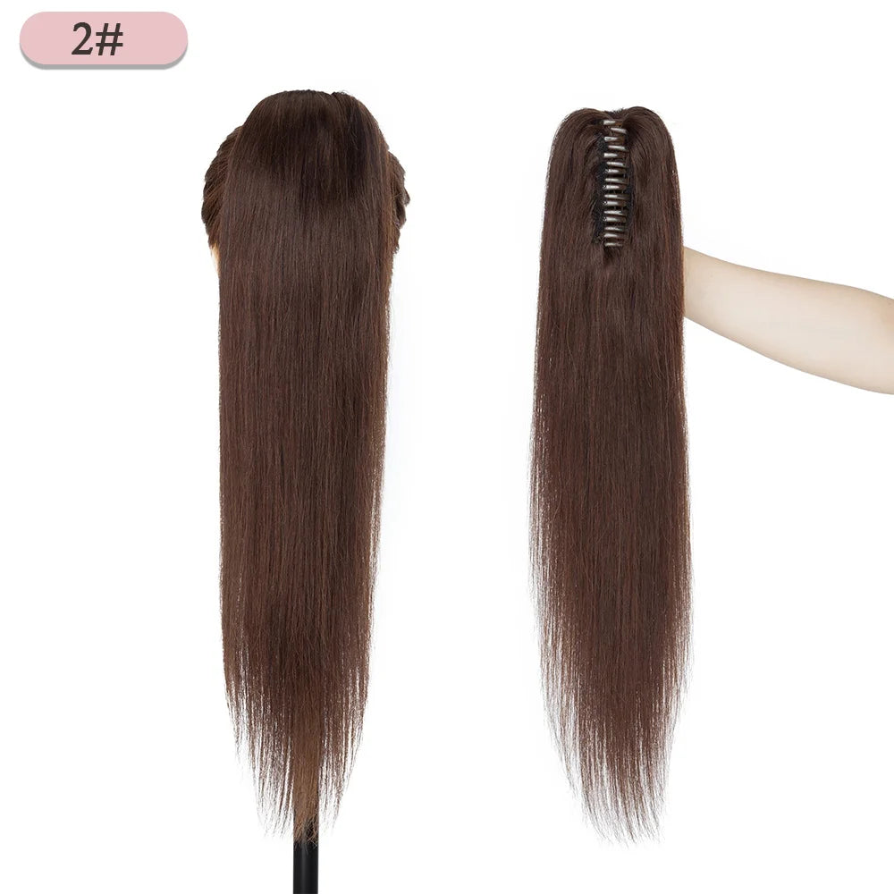 Straight Clip On 100% Human Hair Ponytails - Various Options Available