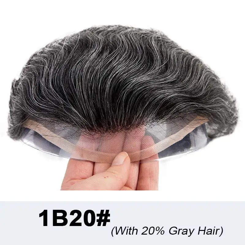Mono Lace Men's Skin Pu Around Toupee Prosthesis Remy Human Hair Systems - Various Options Available