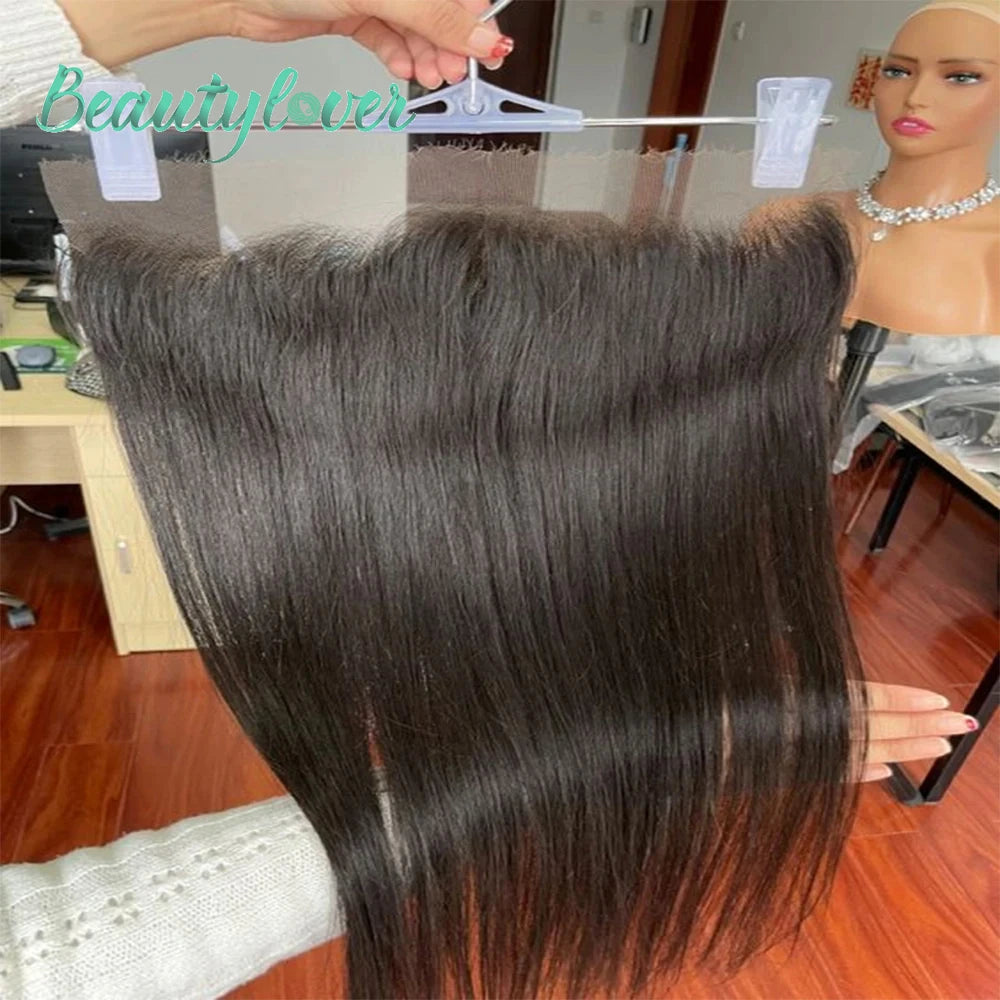 Brazilian Straight Human Hair Transparent Lace Frontal or Closure