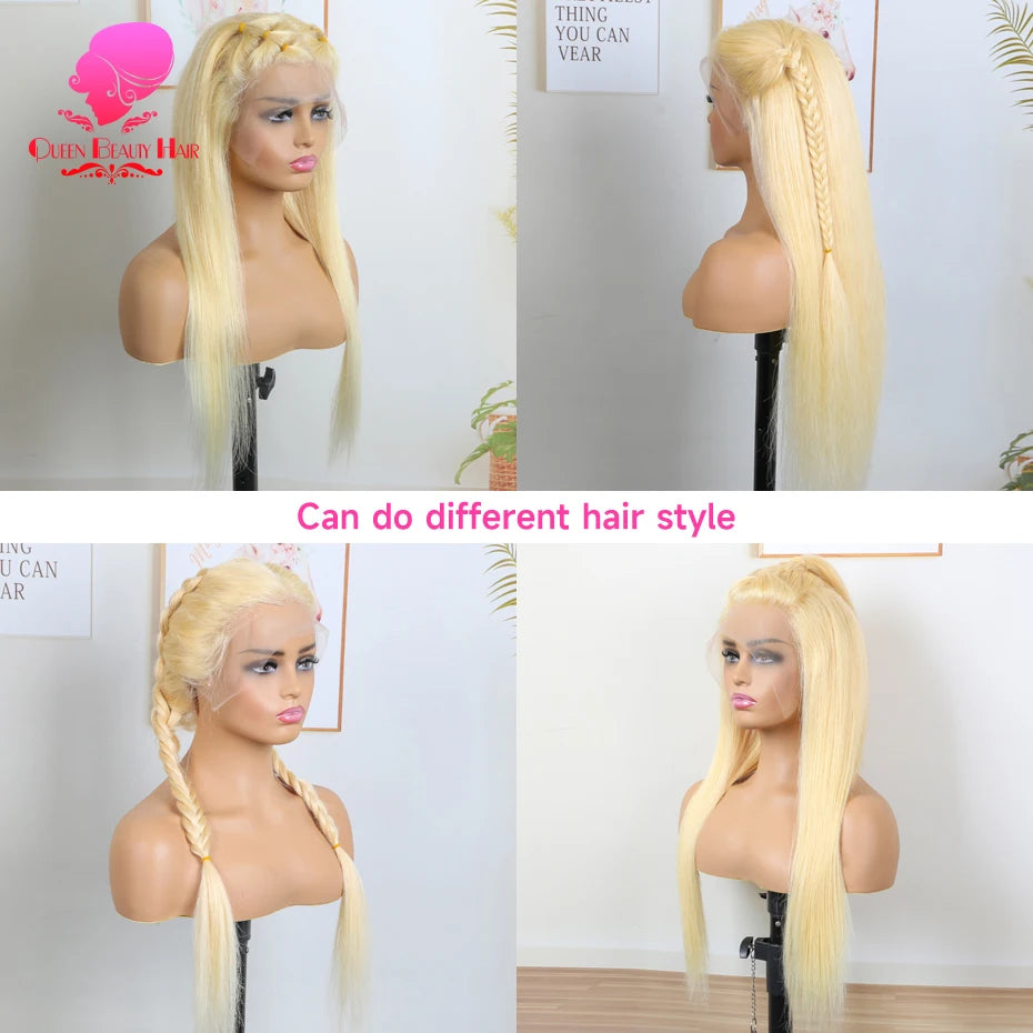 Blonde Bone Straight - 360 Pre Plucked Full Lace Frontal Human Hair Wig