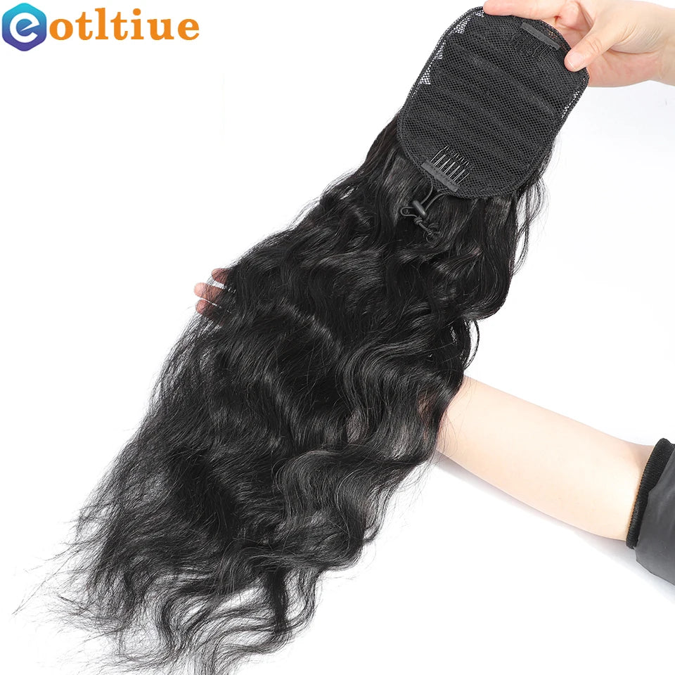 Body Wave Brazilian Remy Drawstring Clip In Human Hair Ponytail, 8-26 Inches Available