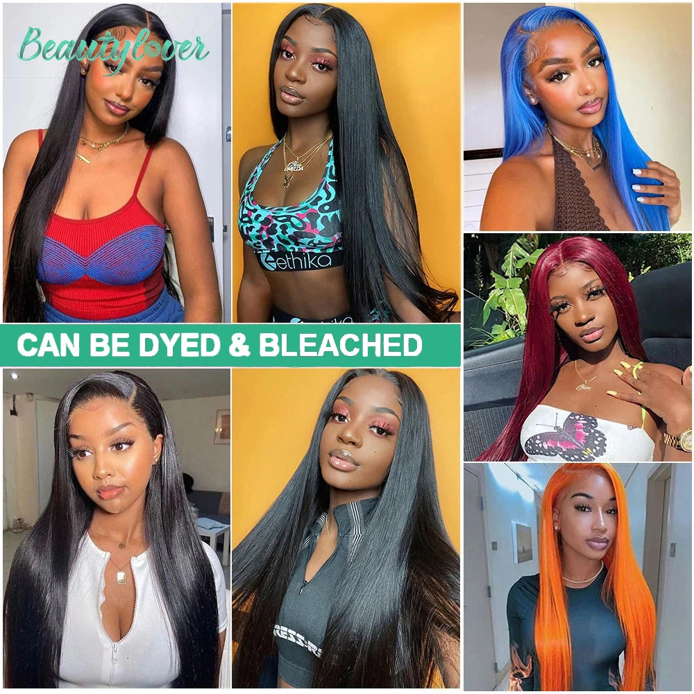 Brazilian Straight Human Hair Transparent Lace Frontal or Closure