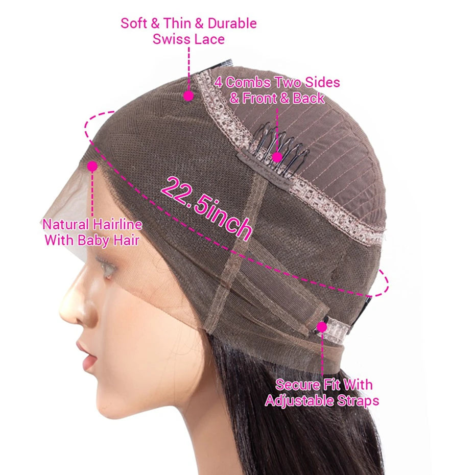Brazilian Remy Straight - Glueless Human Hair Ready to Wear Wig