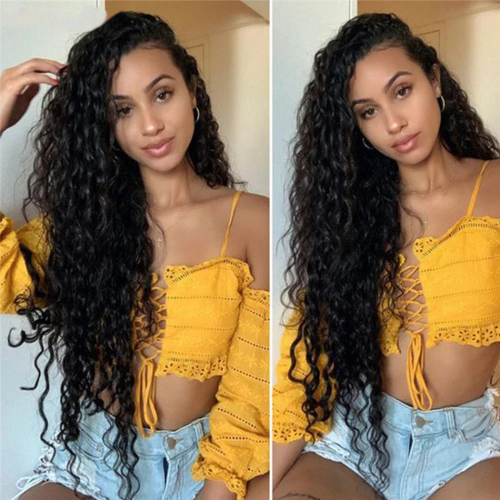 Peruvian Water Wave - 13x6 Transparent Lace Front Human Hair Glueless Wig