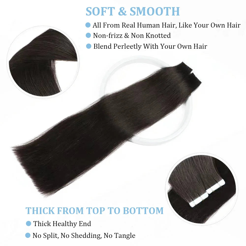Straight Brazilian Human Hair Tape In - Various Options Available