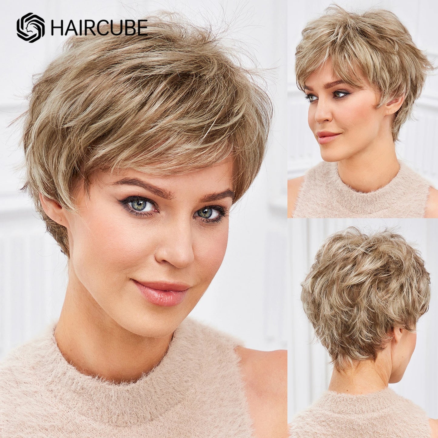 Short Pixie Cut Wigs - Kanekalon Synthetic Hair