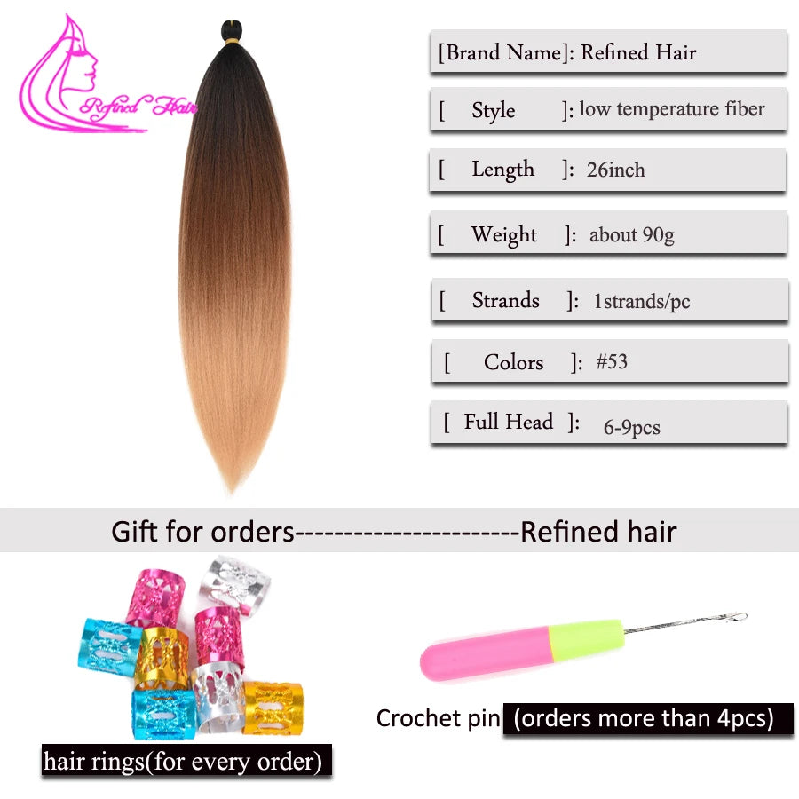 Refined Hair Pre stretched EZ Braid Synthetic - Various Colors Available