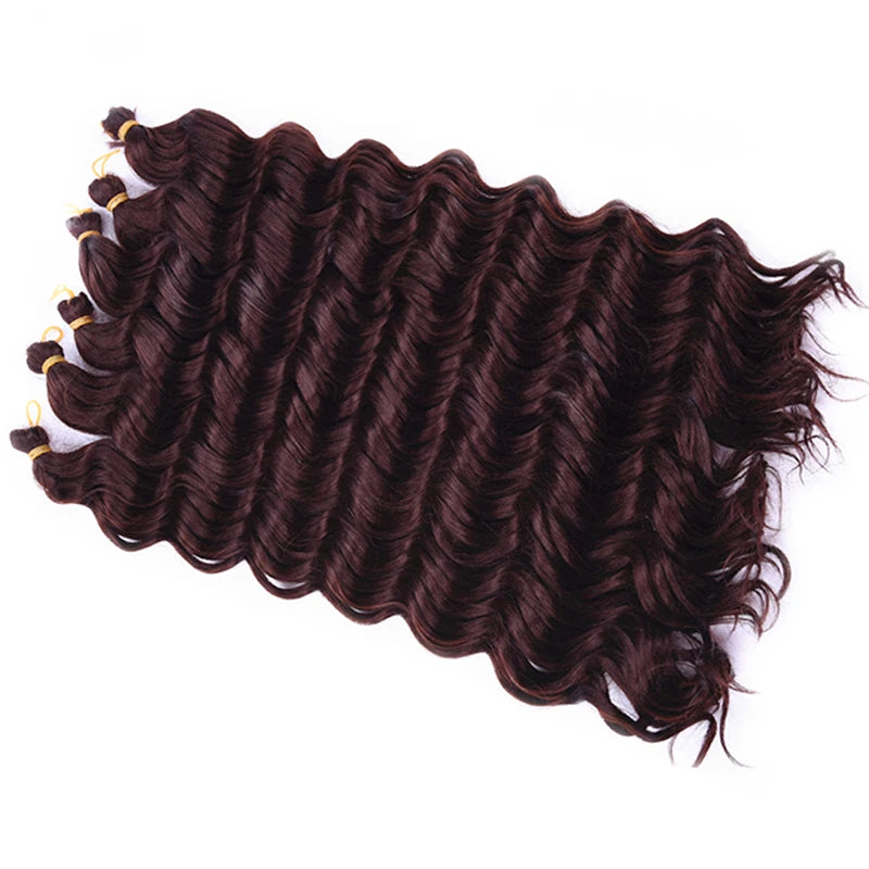 Ombre Deep Water Wave Bulk Crochet Synthetic Hair - Various Colors Available
