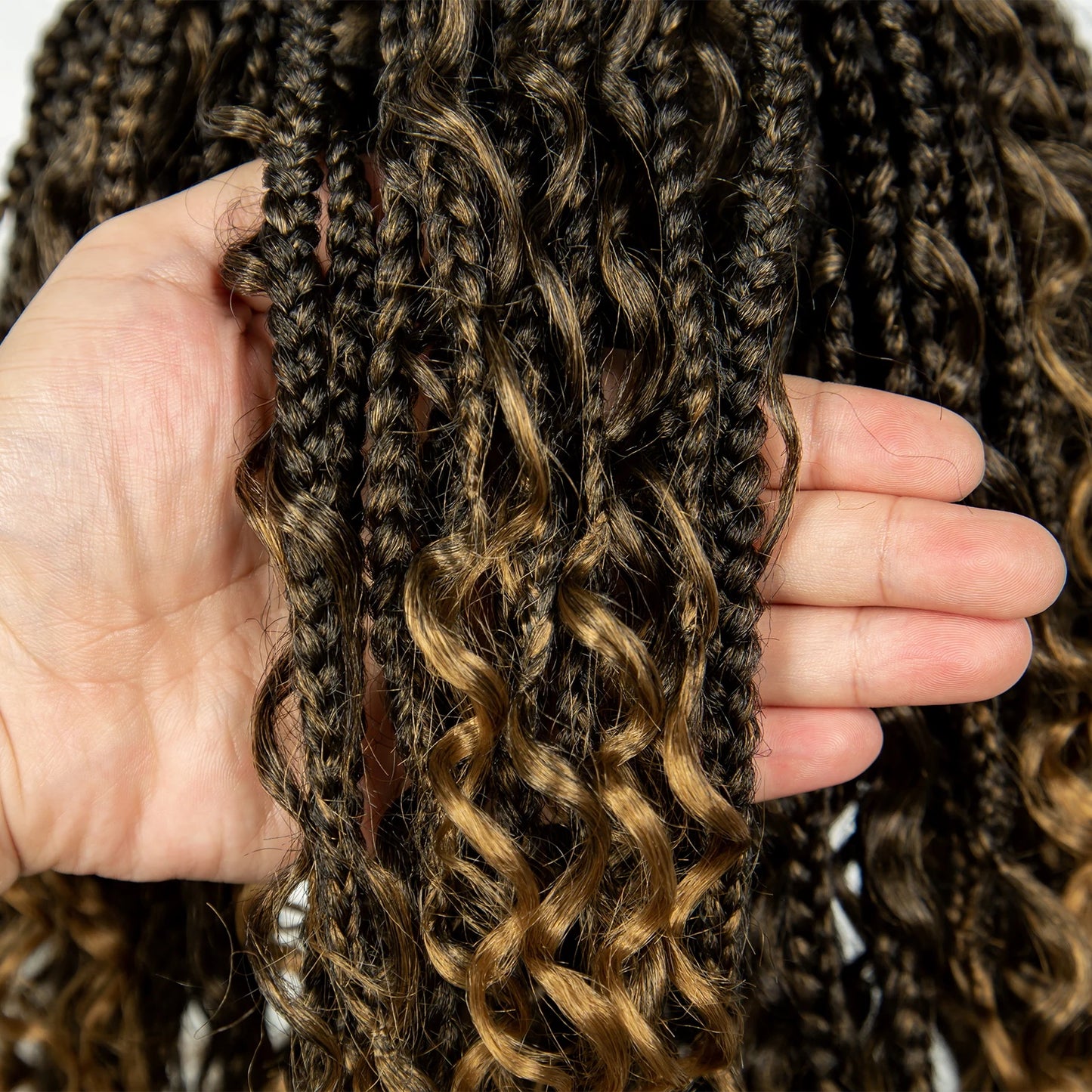 14 Inches Short Box Braided Full Lace Synthetic Boho Wigs  - Various Colors Available
