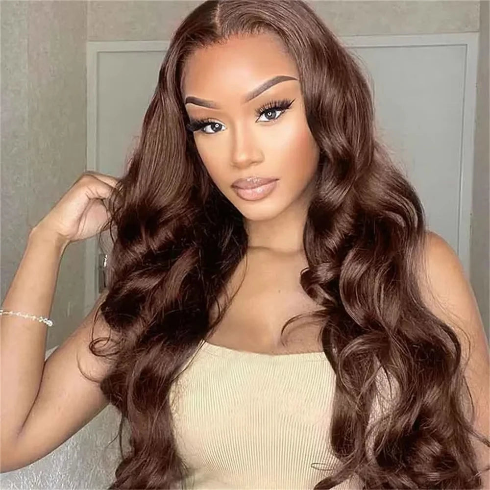 Chocolate Brown Body Wave - HD Lace Frontal Human Hair Wig