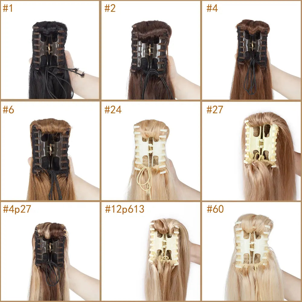 Straight Clip On 100% Human Hair Ponytails - Various Options Available