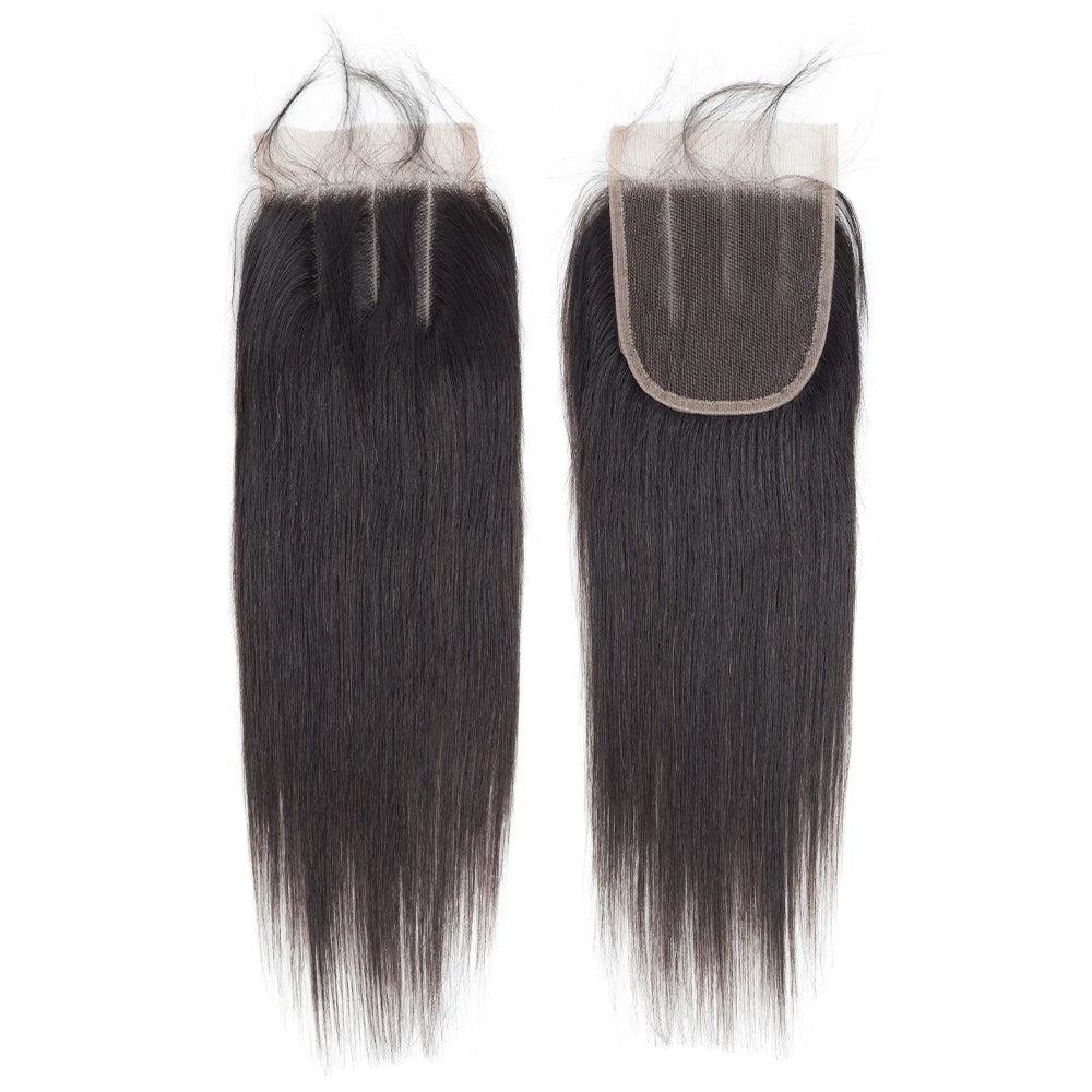 Brazilian Straight Human Hair Transparent Lace Frontal or Closure