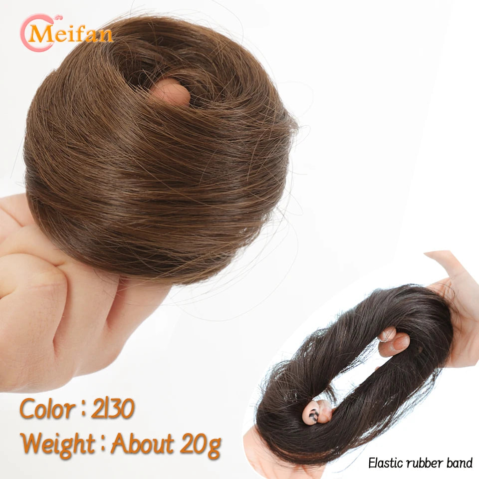 Synthetic Hair Bun with Elastic Band or Clip On - Various Options Available