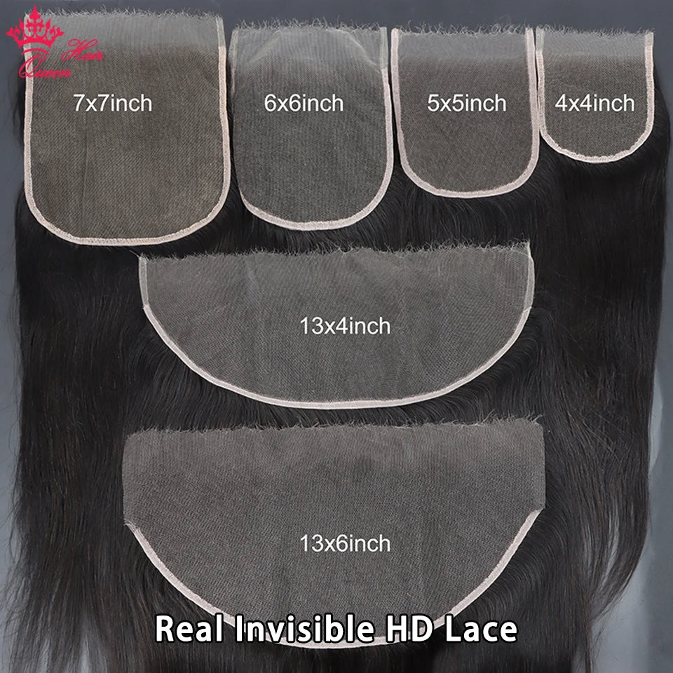 Frontal or Closure Only HD Invisible Melt Skin Lace Raw Human Hair in Body Wave or Straight