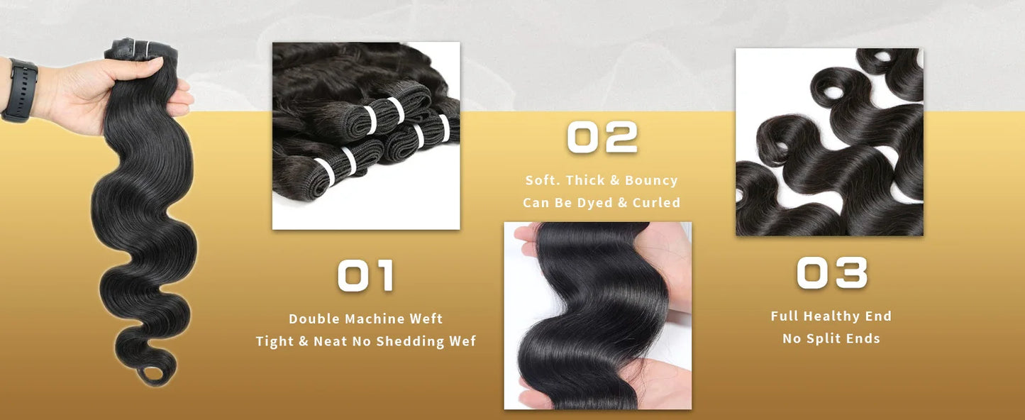 Straight Brazilian Weave Raw Human Hair Bundles