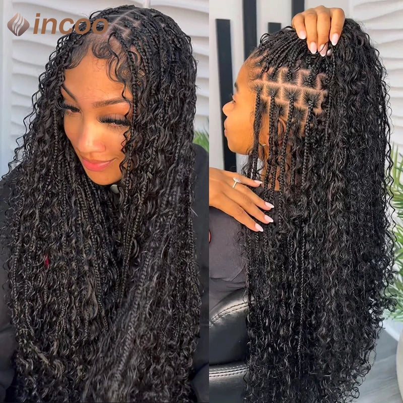 Boho Box Braided Full Lace Front Synthetic Wigs - Various Colors Available
