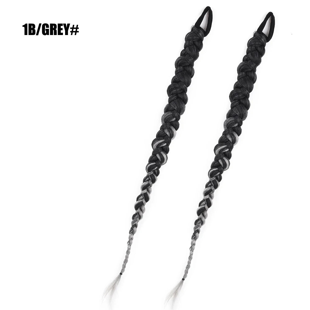 French Twist Braided Synthetic Chignon Ponytail With Hair Tie