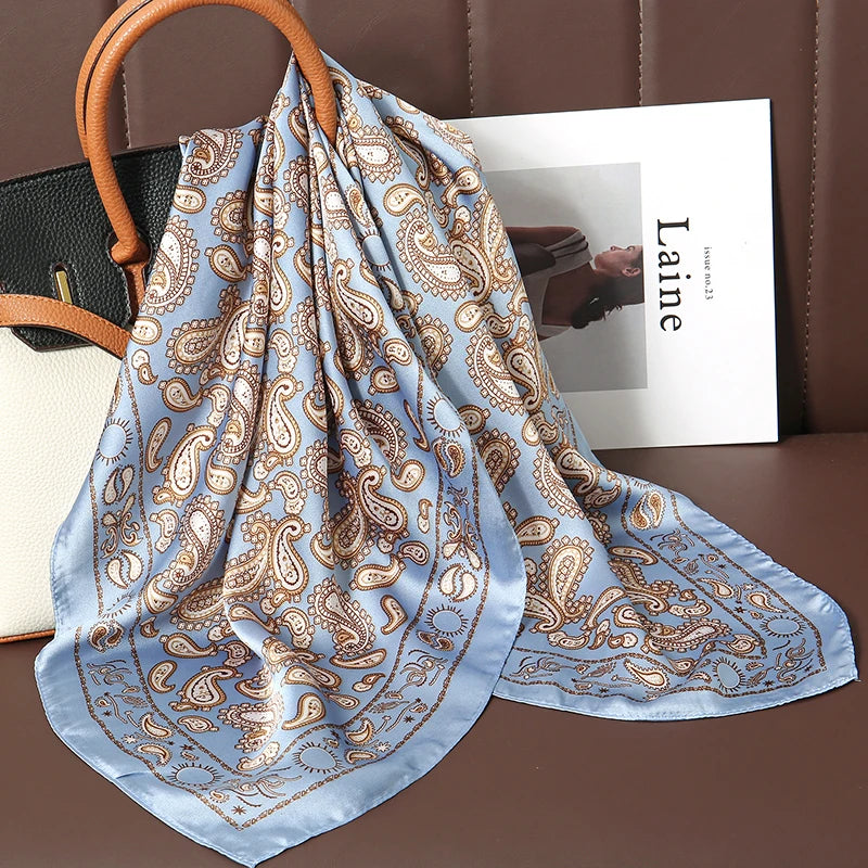 Luxury Print Satin Silk Square Scarfs