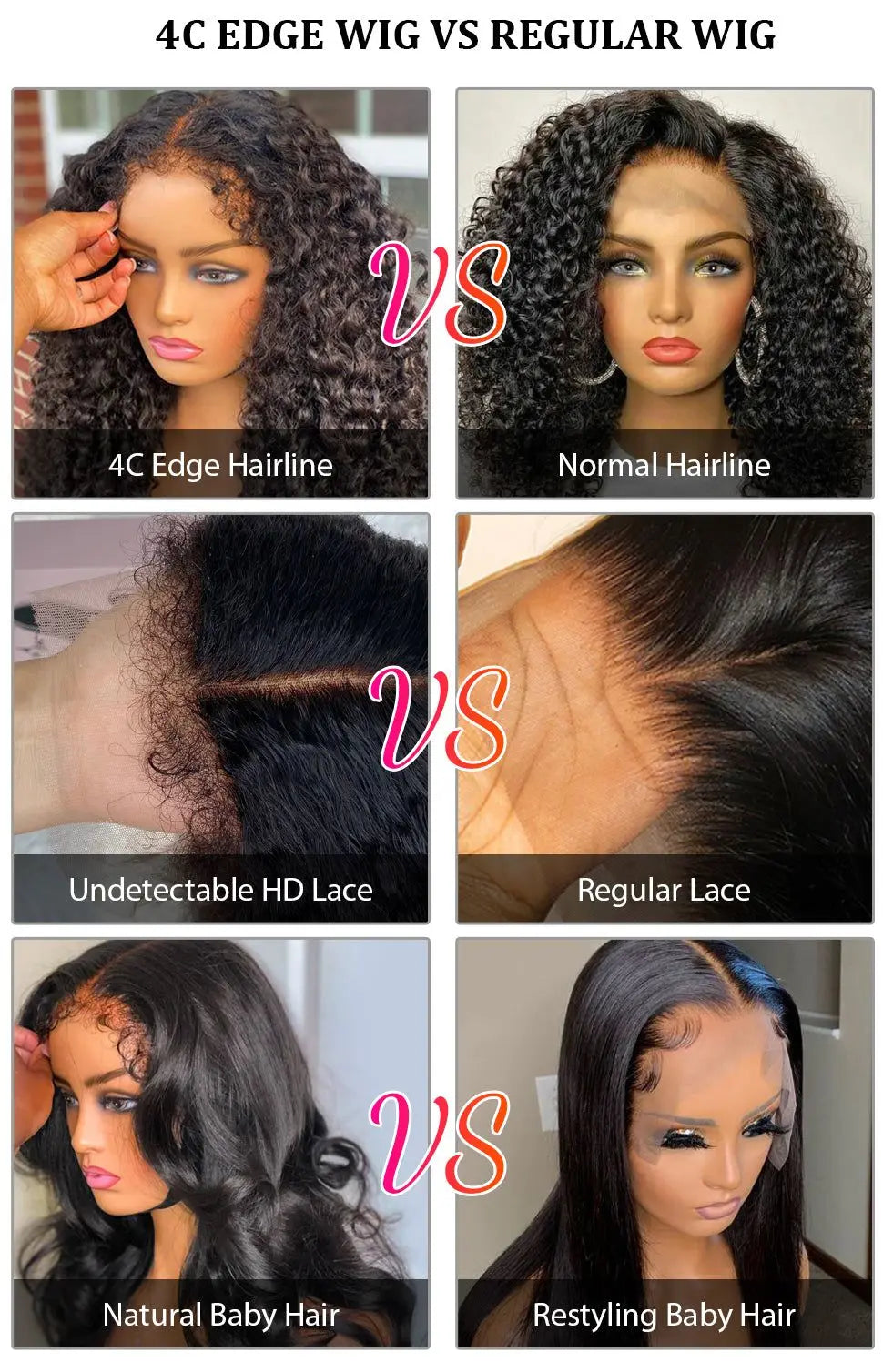 Kinky Deep Wave Curly HD Frontal 4C Edges Human Hair Wig