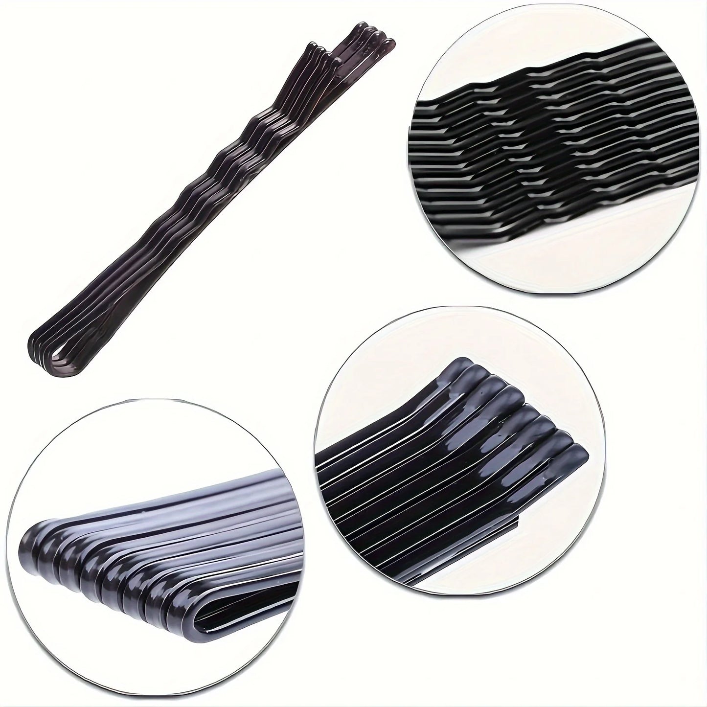50/100pcs Classic Black 2.17inch Alloy Bobby Pins