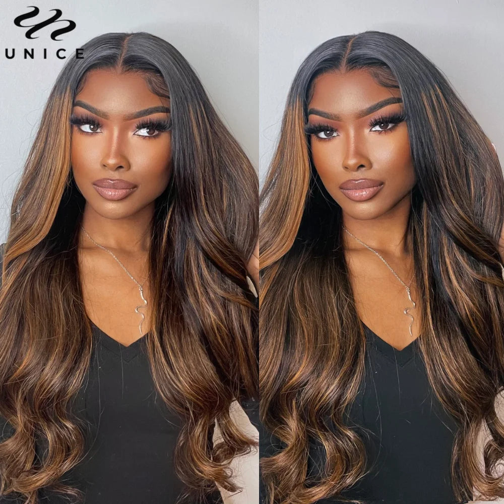 Balayage Body Wave - Bye Bye Knots Pre Cut Pre Bleached Lace Glueless Human Hair Wig