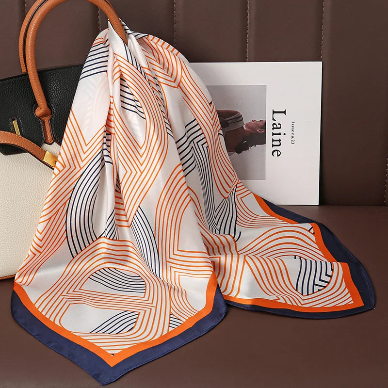 Luxury Print Satin Silk Square Scarfs