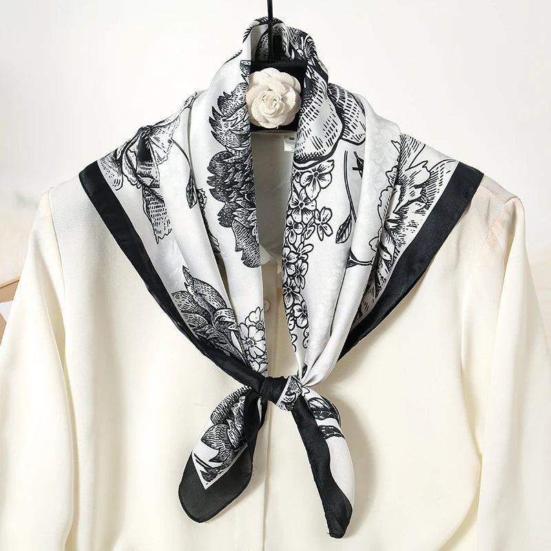 Luxury Print Satin Silk Square Scarfs