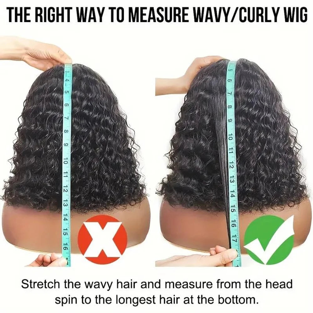 Short Bob Kinky Curly Transparent Frontal Wig With 4C Edges Lace
