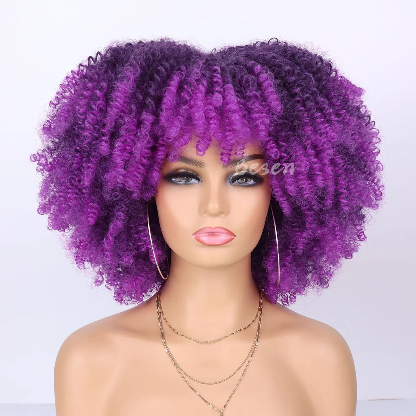 Synthetic Short Kinky Curly Wigs - Various Colors Available