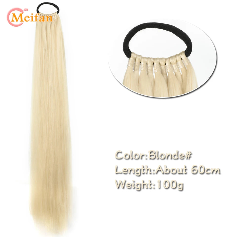24 Inch Synthetic Hair Ponytail Extensions - Various Colors Available