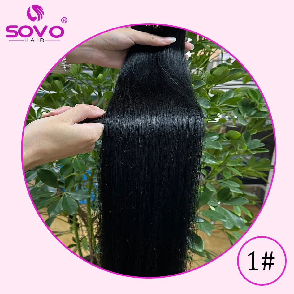3 Pieces Bone Straight Human Hair Clip Ins