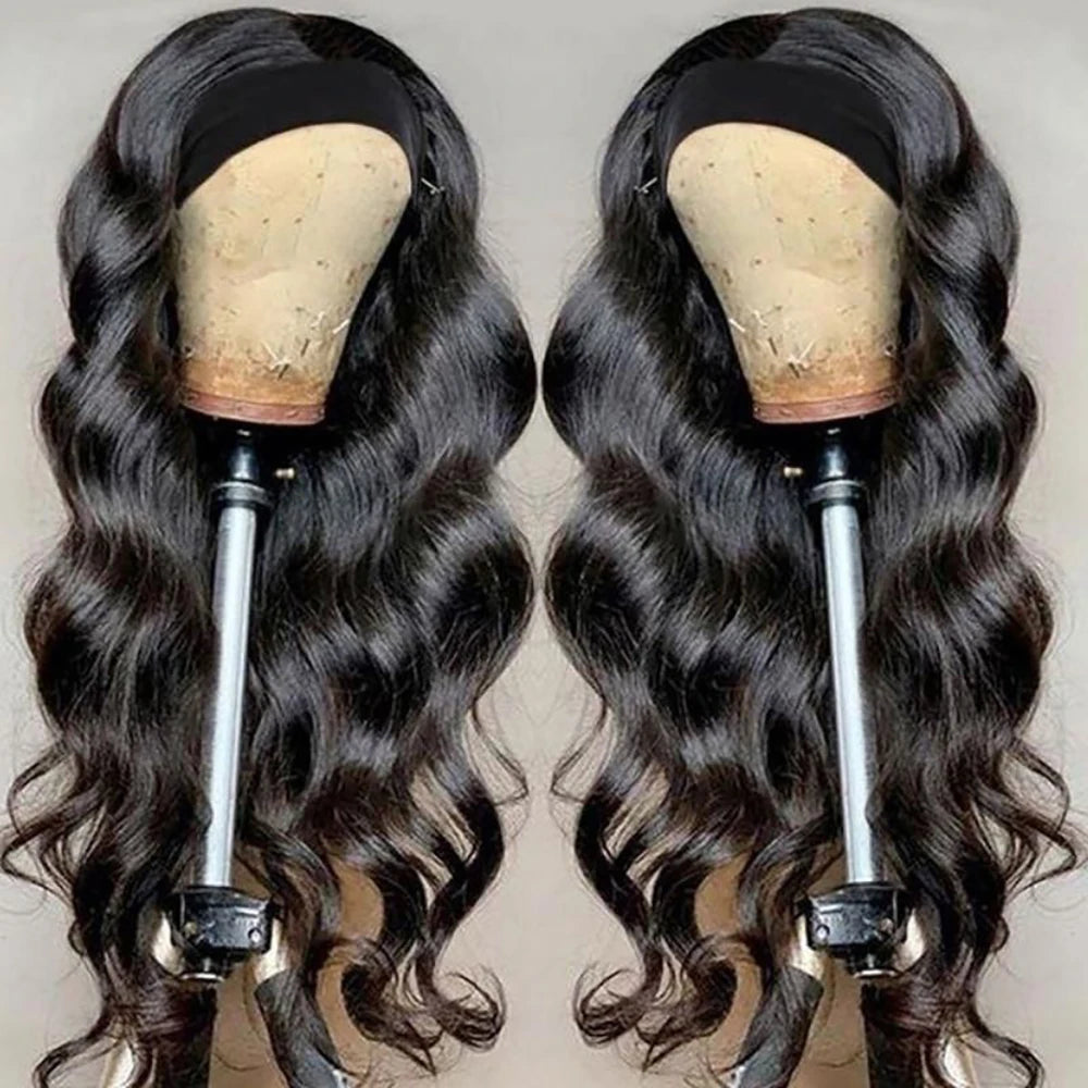 Body Wave Human Hair Headband Wig