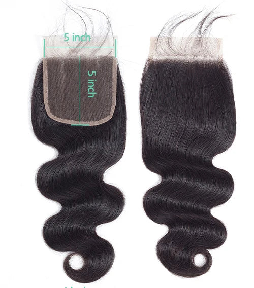 Body Wave Transparent Lace Closure With Baby Hair - Human Hair - Various sizes