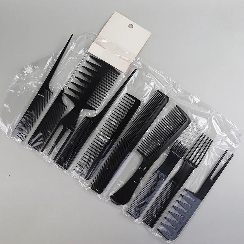 10pc Black Hair Comb Set