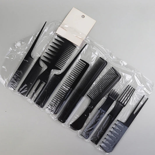 10pc Black Hair Comb Set