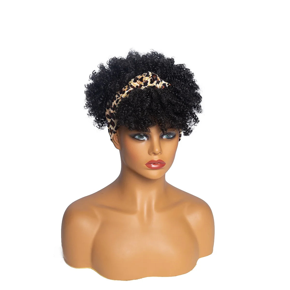 Synthetic Short Kinky Curly Headband Wigs - Various Colors Available