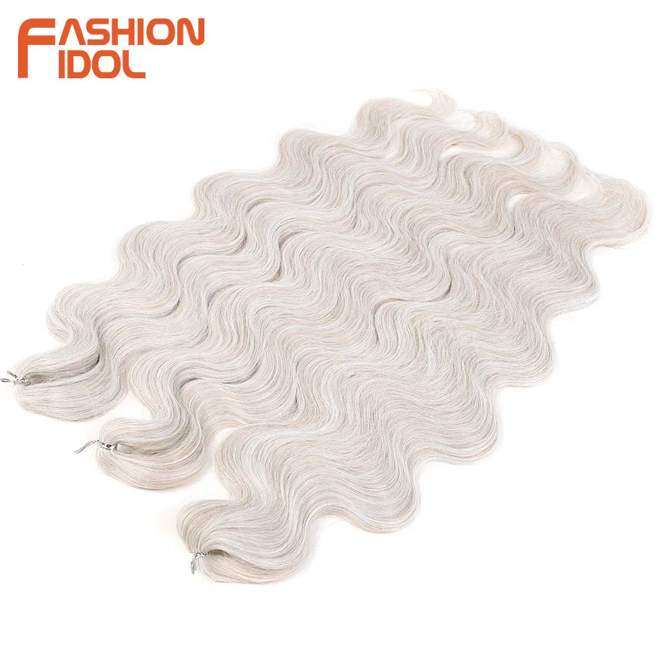 Ombre Body Wave Crochet Hair 24 Inch Long Synthetic Hair - Various Colors Available