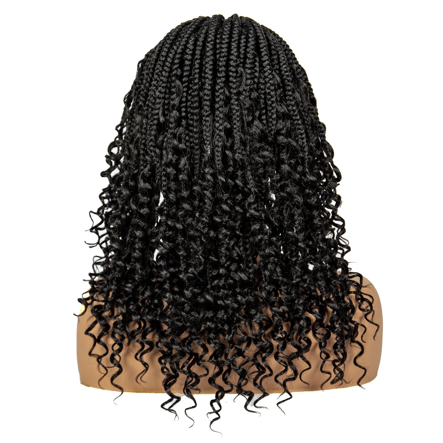 Short Knotless Boho Box Braided Full Lace Wigs - Various Colors Available