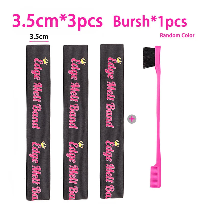 3PC Elastic Melting Lace Headband With Edge Brush/Comb